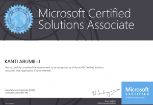 MCSA - Microsoft Certified Solutions Associate Certificate