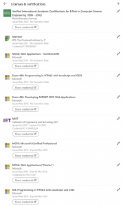 LinkedIn Licenses & Certificates