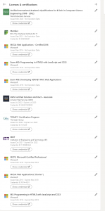 LinkedIn Licenses & Certificates