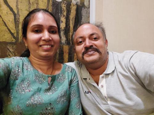 Founder Kanti Kalyan Arumilli with spouse in Hyderabad, India